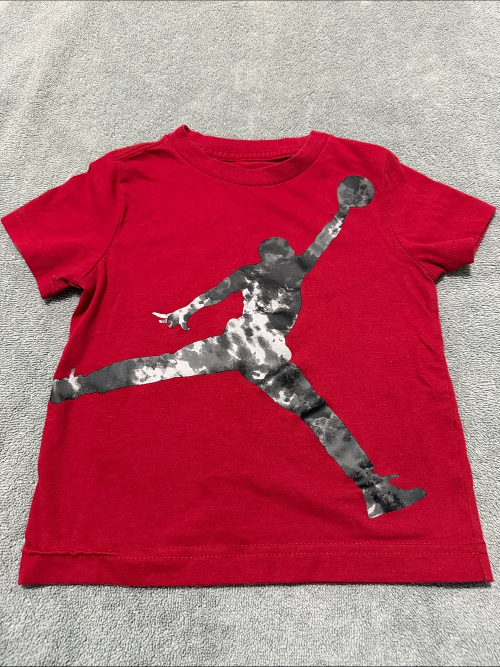Jordan Kids Red Short Sleeve Graphic Tee with Black Jumpman